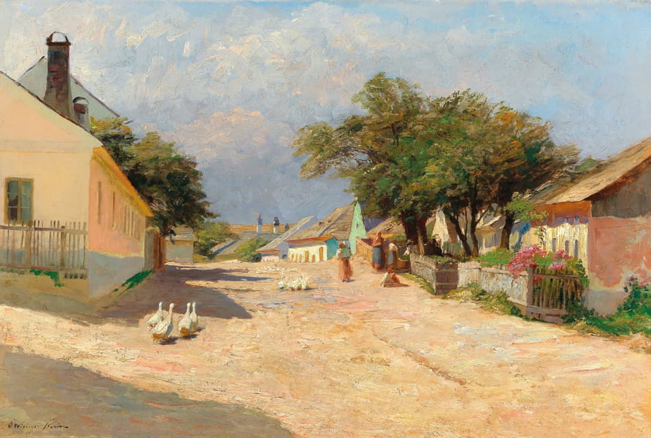 Olga Wisinger-Florian - A village road in the summer midday sun