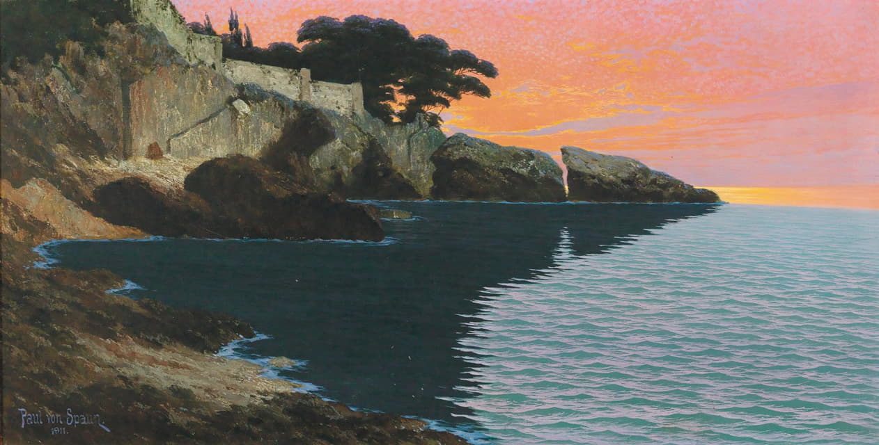 Paul Von Spaun - Sunset on a Southern Coastline