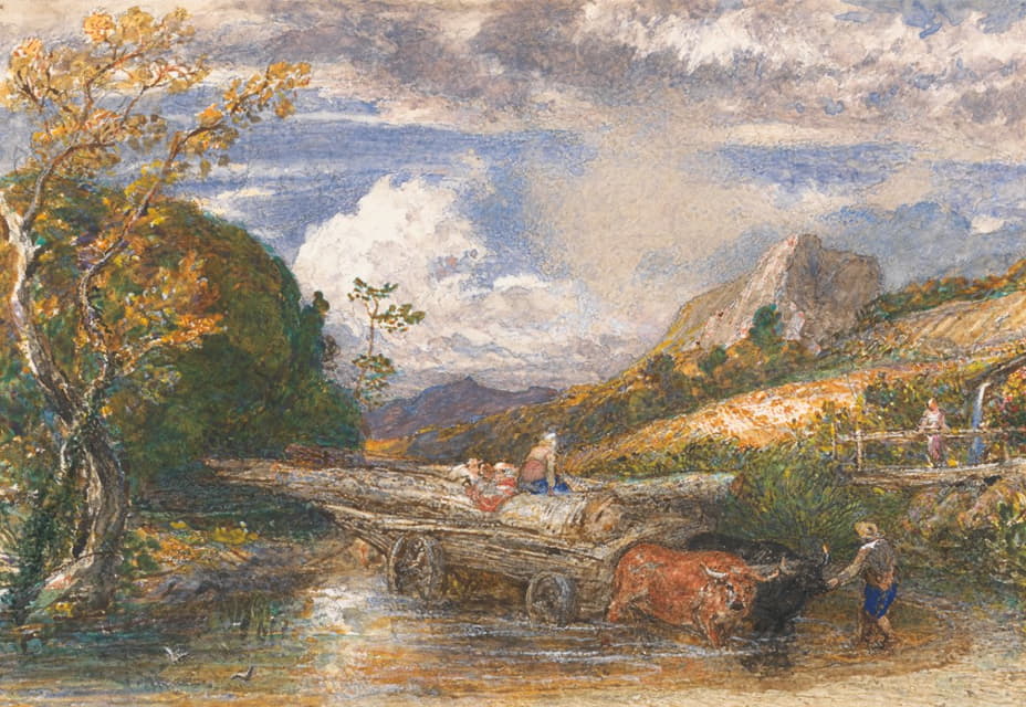 Samuel Palmer - Timber Wagon Crossing a Stream