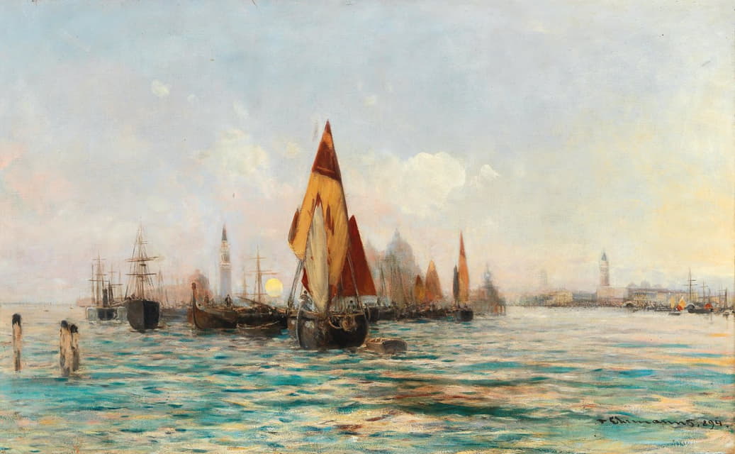 Theodor Freiherr von Ehrmanns - Fishing Boats near Venice