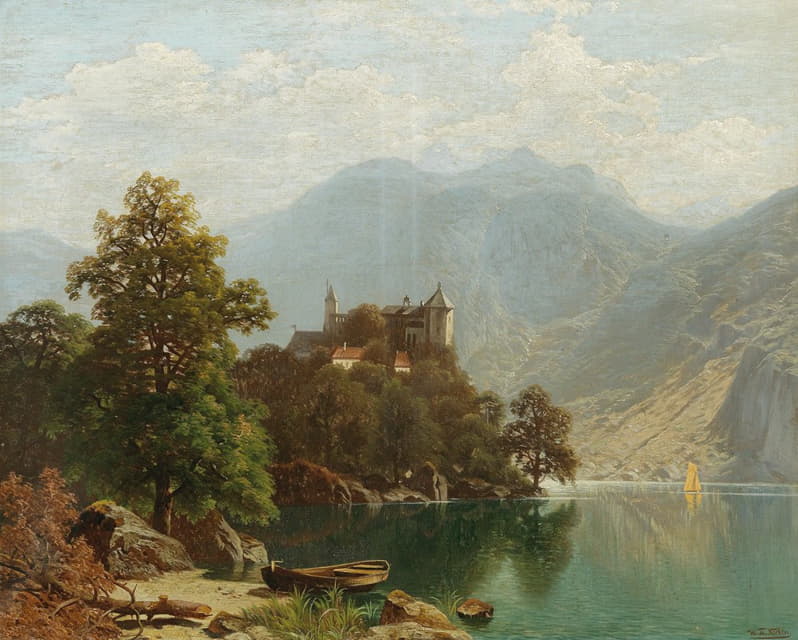 Theodor Nocken - Alpine Lake Scene