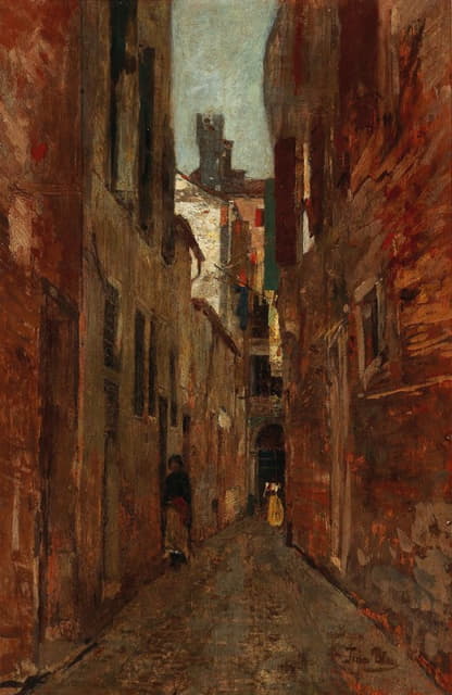 Tina Blau - Street scene in Venice