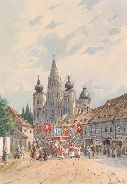 Vincenz Havlicek - Corpus Christi procession in Maria Zell