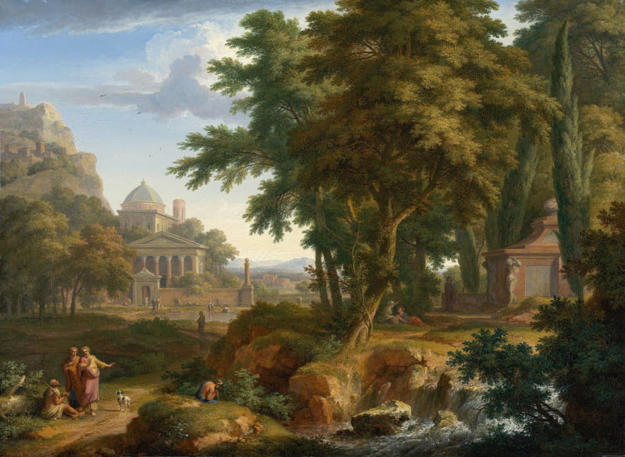 Jan van Huysum - Arcadian Landscape with Saints Peter and John Healing the Lame Man