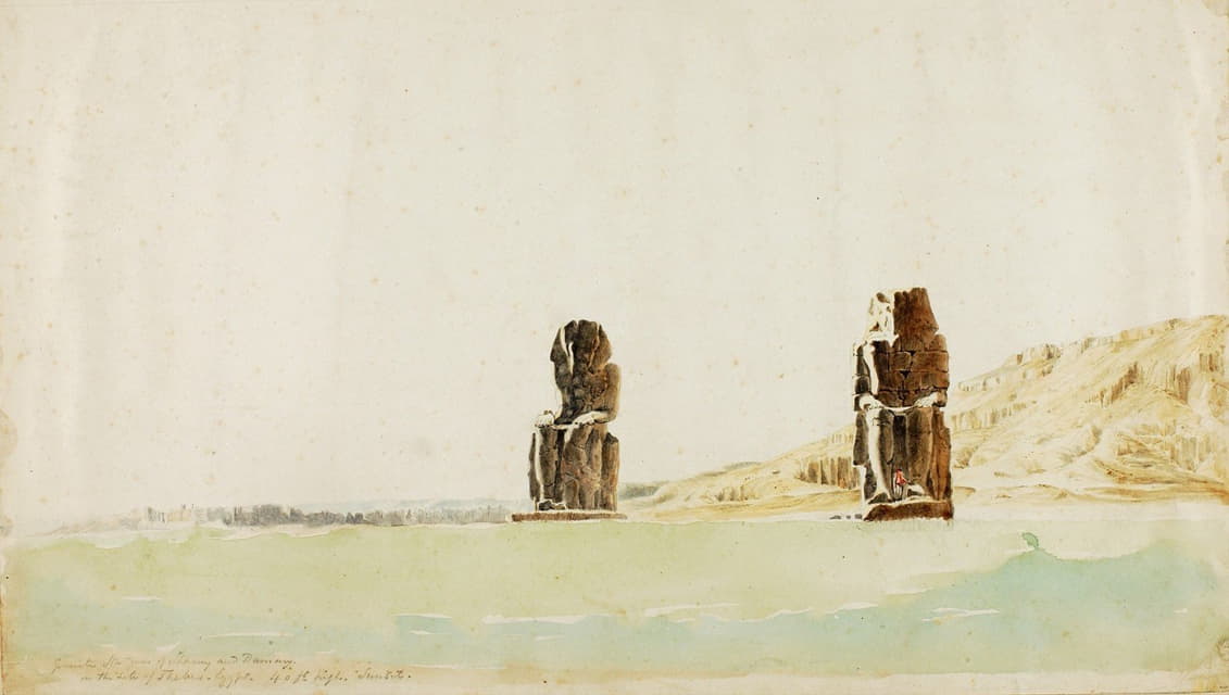 Miner Kilbourne Kellogg - Statues at Memnon, Thebes