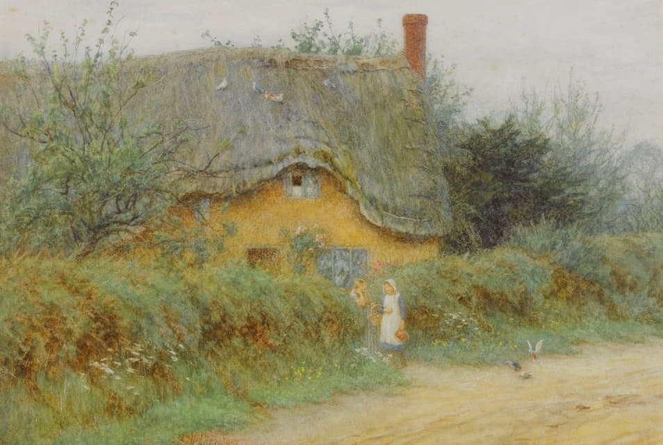 Helen Allingham - A Wiltshire Cottage