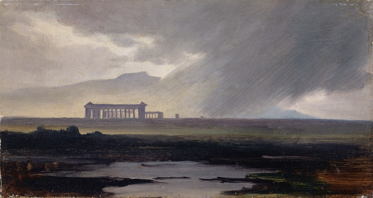 Johann Jakob Frey - The Temples At Paestum In The Rain