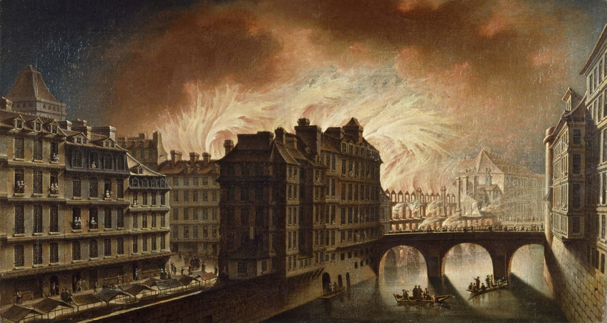 Nicolas Jean-Baptiste Raguenet - L’incendie de l’Hôtel-Dieu en 1772