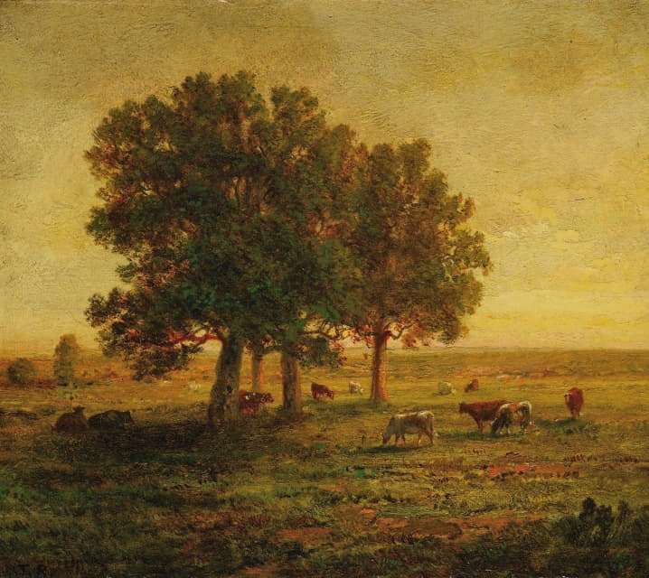 Théodore Rousseau - Vaches Sous Un Groupe De Chênes, Apremont