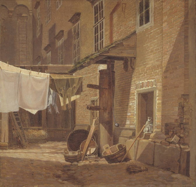 Frederik Sødring - The Rear Courtyard of Charlottenborg Palace