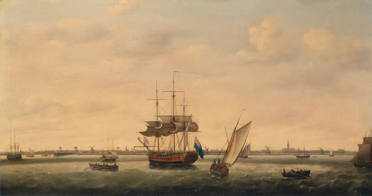 Francis Holman - The Frigate ‘Surprise’ at Anchor off Great Yarmouth, Norfolk
