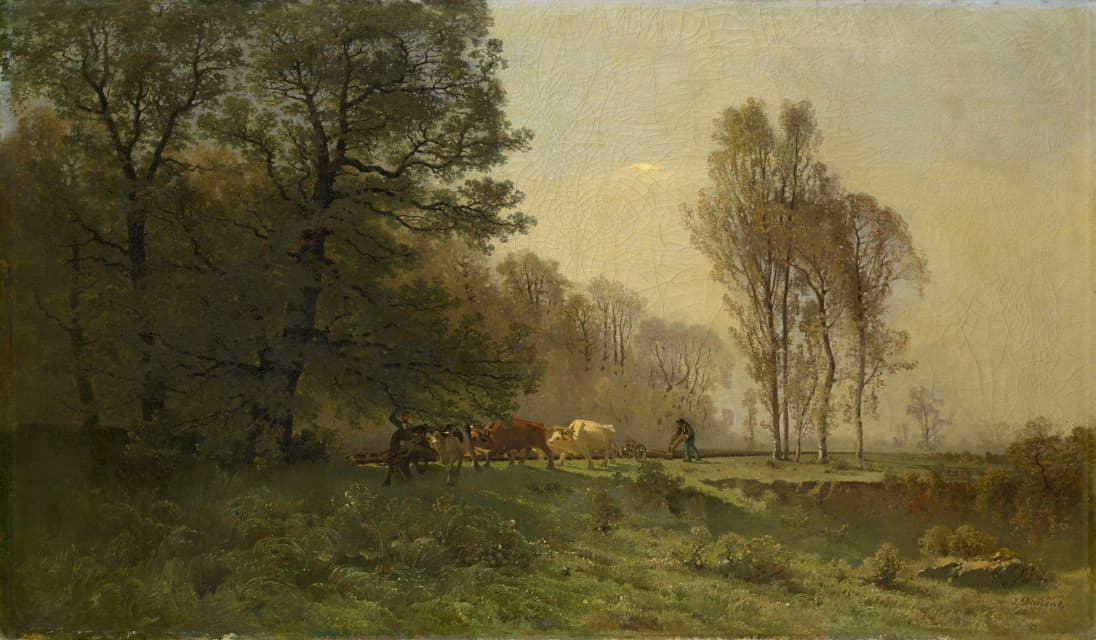 Jacques Dunant - Landscape with Ploughing Farmers