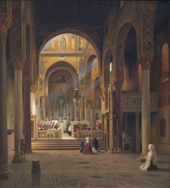 Interior of the Capella Palatina in Palermo, Italy