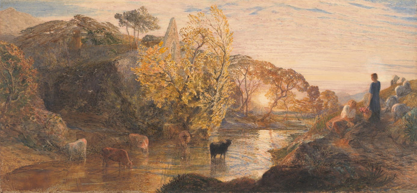 Samuel Palmer - Tintern Abbey at Sunset