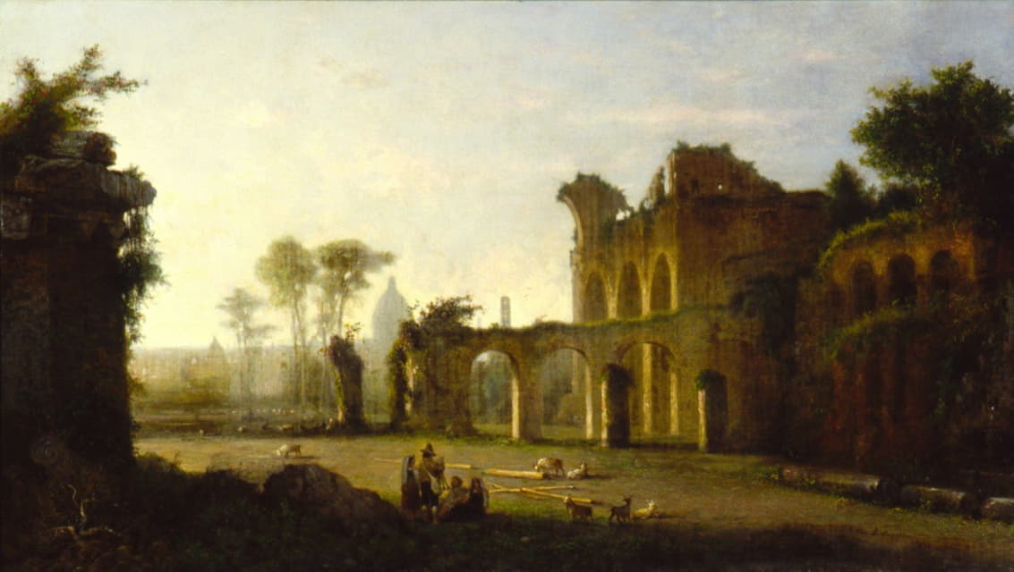 George Loring Brown - View of the Temple of Peace in the Roman Forum