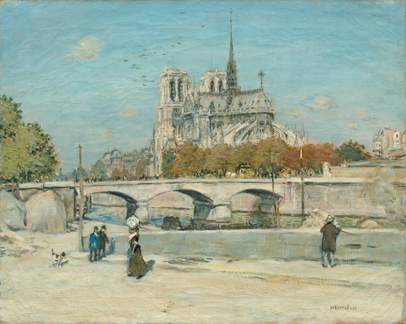 Jean François Raffaëlli - Notre Dame Seen from the Quai de la Tournelle