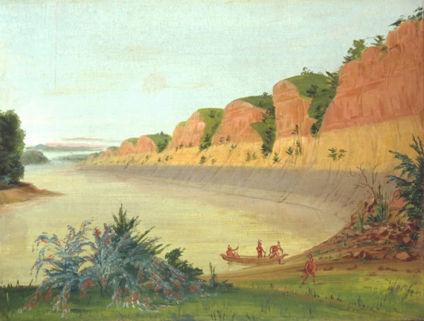 George Catlin - South Side Of Buffalo Island, Showing Buffalo Berries In The Foreground