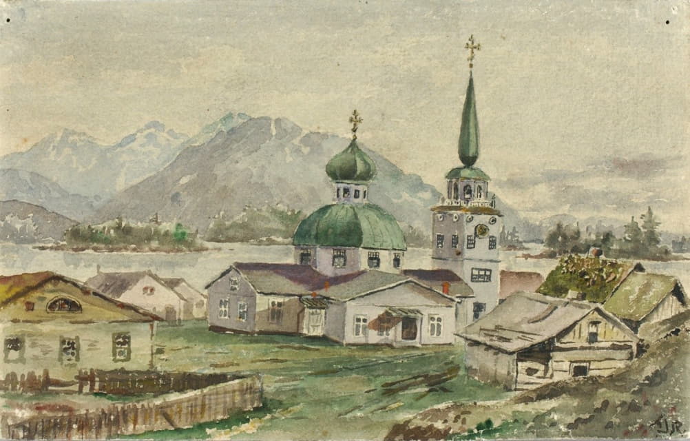 Theodore J. Richardson - Rear View Of Greek Church, Sitka, 1888