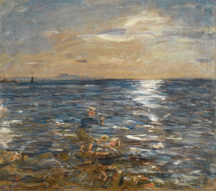 William Mctaggart - Fishing From The Rocks, Port Seton