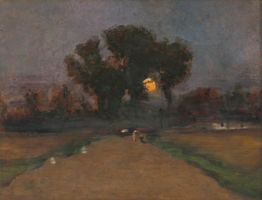 Ladislav Mednyánszky - Landscape with setting sun