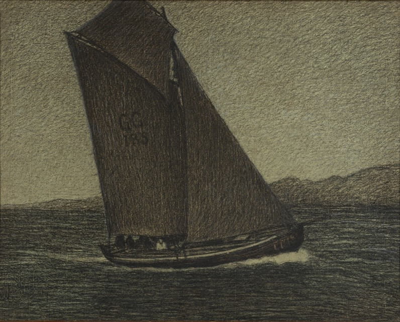 Karl Nordström - Fishing Boat Tacking