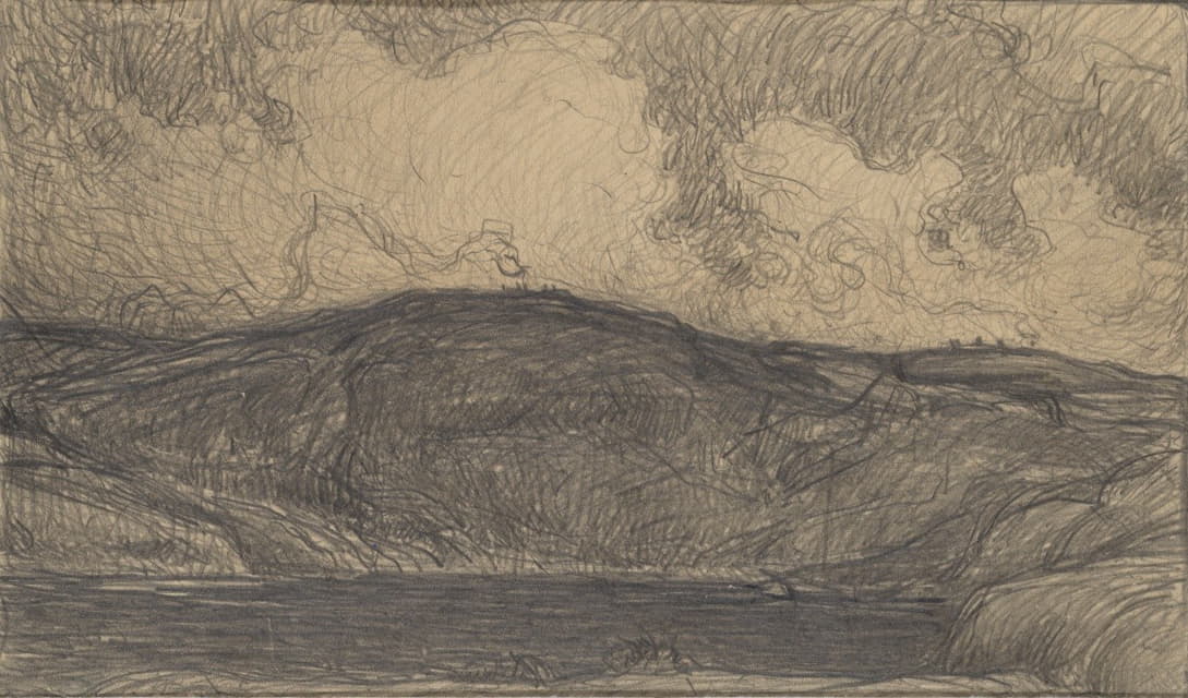 Karl Nordström - Sketch for Midsummer Bonfires in Stormy Weather