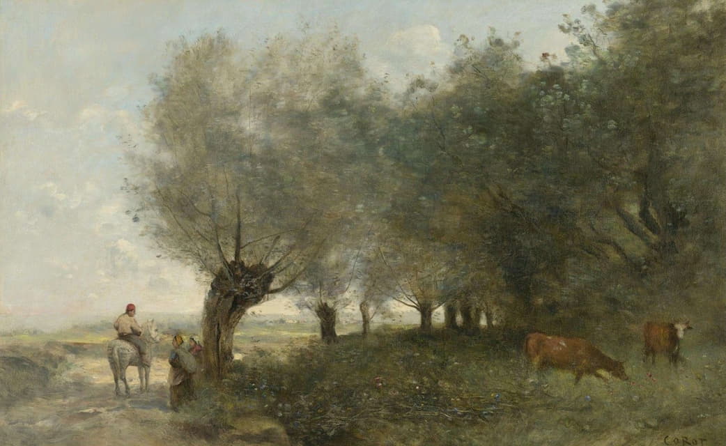 Jean-Baptiste-Camille Corot - Les Saules À La Pointe De L’ile