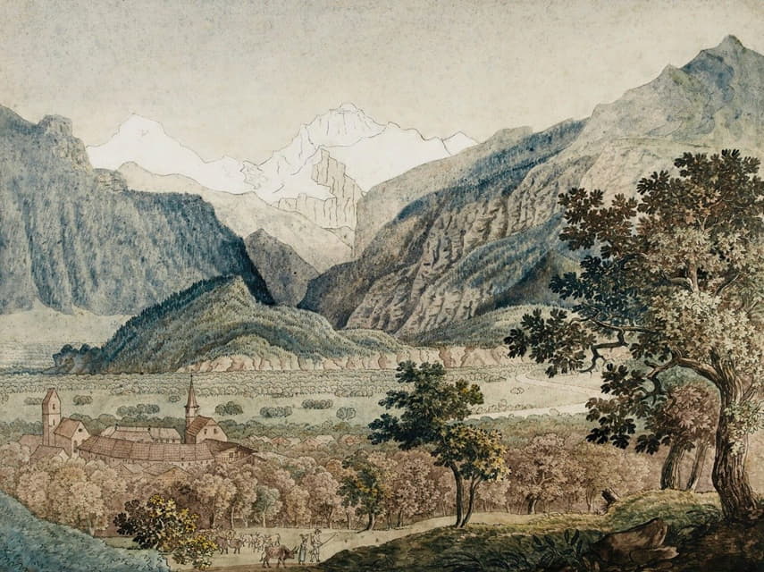 Joseph Anton Koch - The Mönch And Jungfrau Seen From Unterseen
