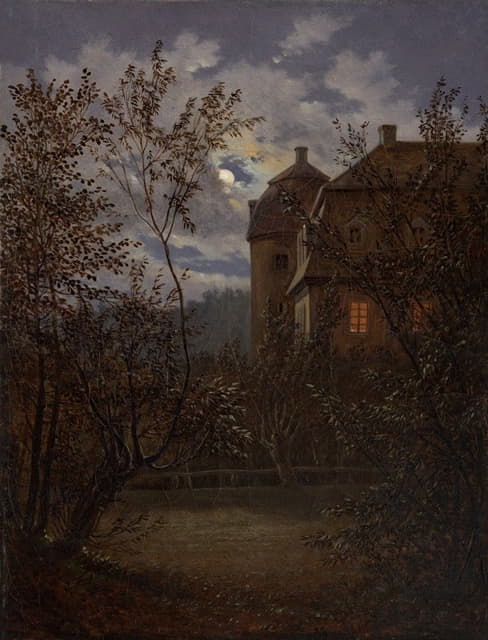 Carl Gustav Carus - Schloss Milkel in Moonlight