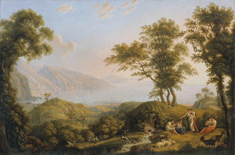 Ludwig Philipp Strack - Südliche Landschaft mit Vesuv