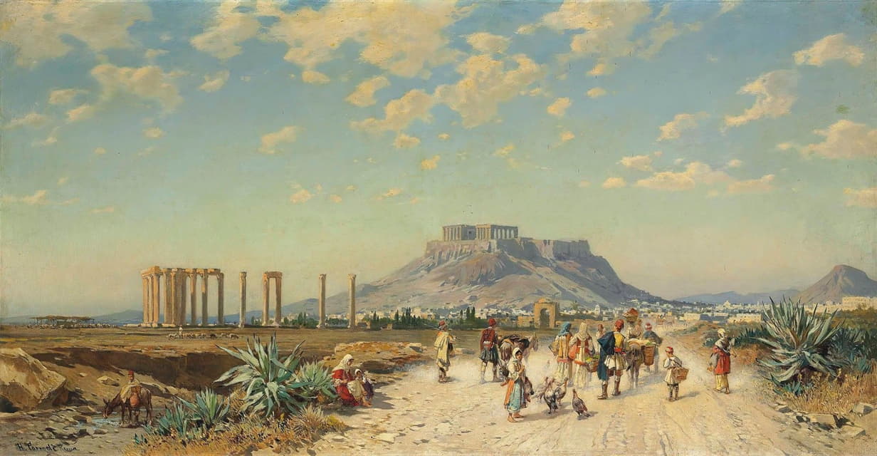 Hermann David Solomon Corrodi - The Acropolis, Athens