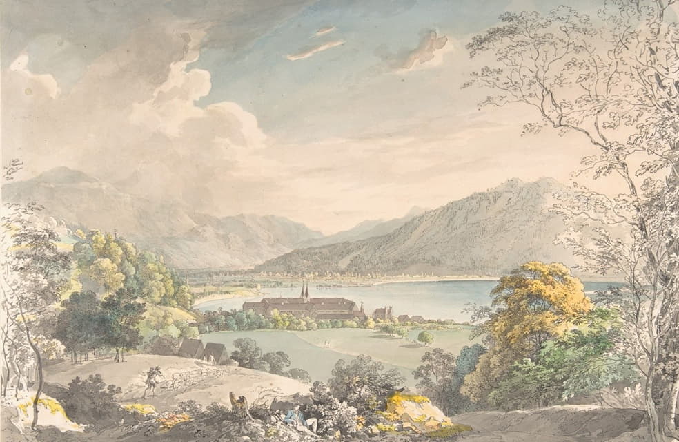 Johann Georg von Dillis - View of the Monastery in Tegernsee seen from the north-east