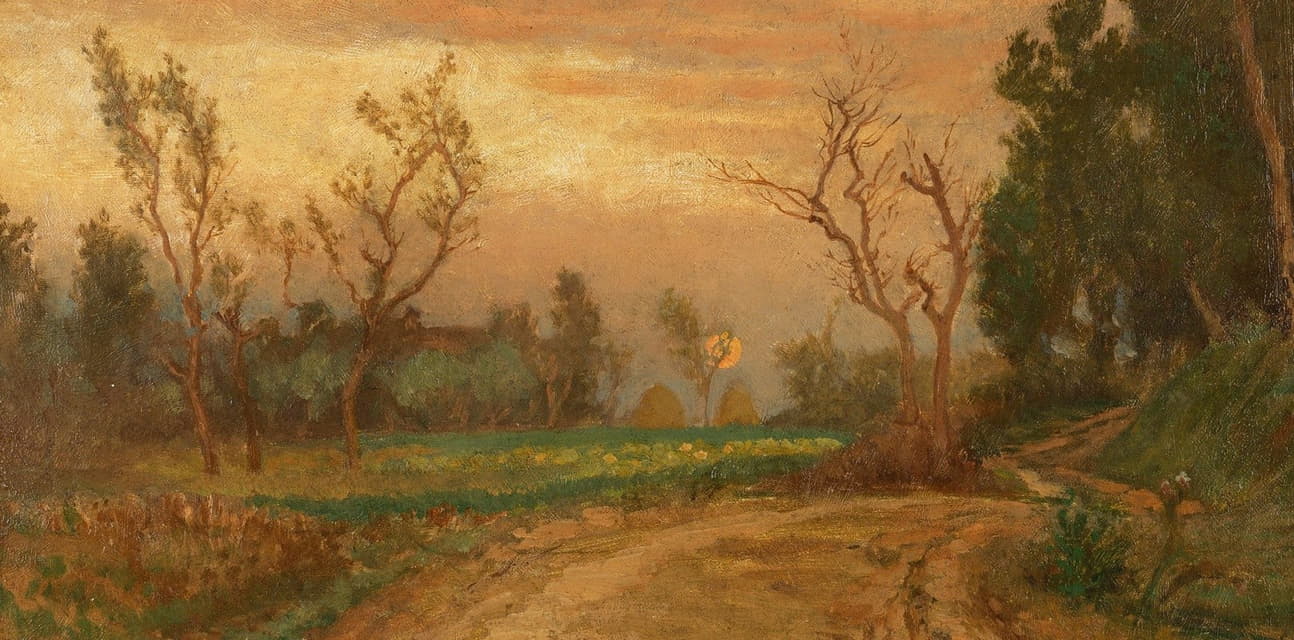 Elihu Vedder - Near Villa Ansidei Perugia, Sunset