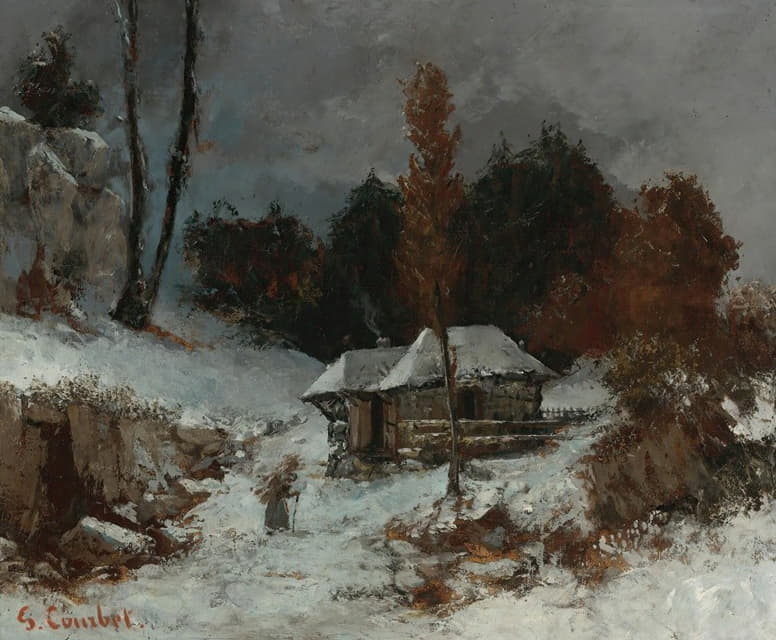 Gustave Courbet - Porteuse De Fagots Dans Un Paysage De Neige