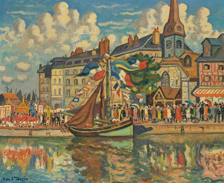Henri Liénard de Saint-Délis - Boat In Harbor