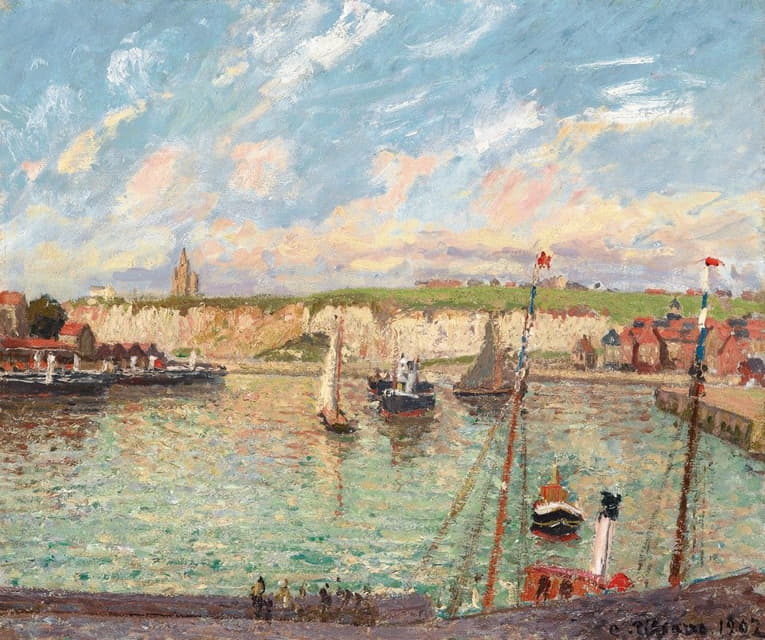 Camille Pissarro - L’avant-Port De Dieppe, Après-Midi, Temps Lumineux