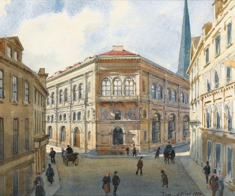 Albert Nikolaevich Benois - View Of The Riga Stock Exchange
