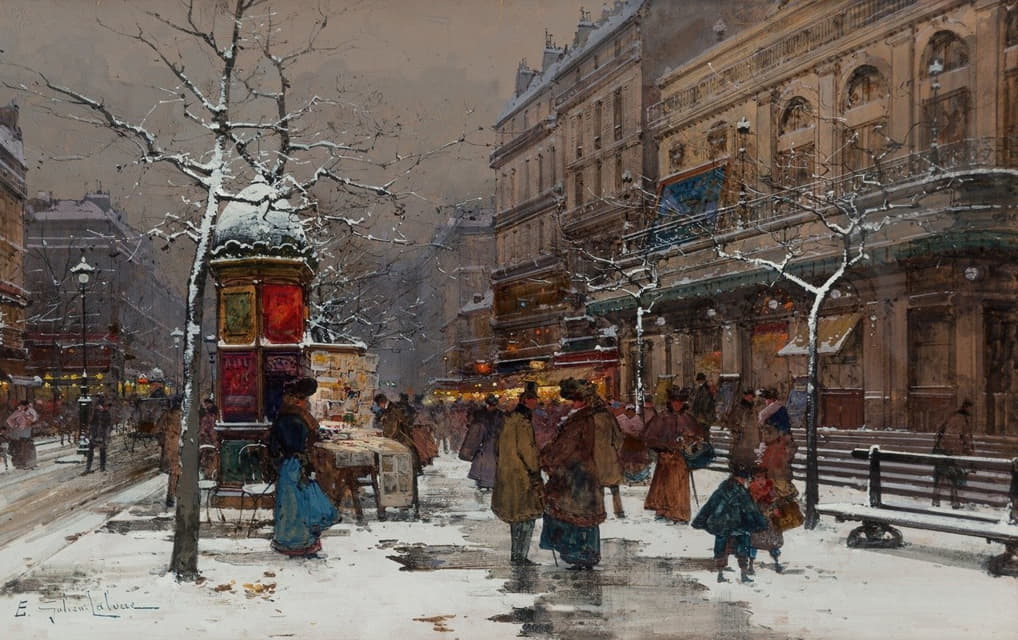 Eugène Galien-Laloue - Paris, boulevard en hiver