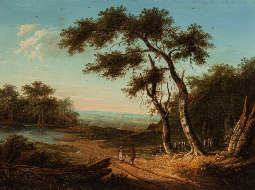 Patrick Nasmyth - Figures on a Sunlit Country Road