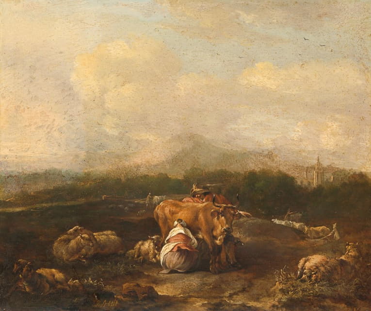 Nicolaes van Helt Stockade - Italian Landscape with Cattle