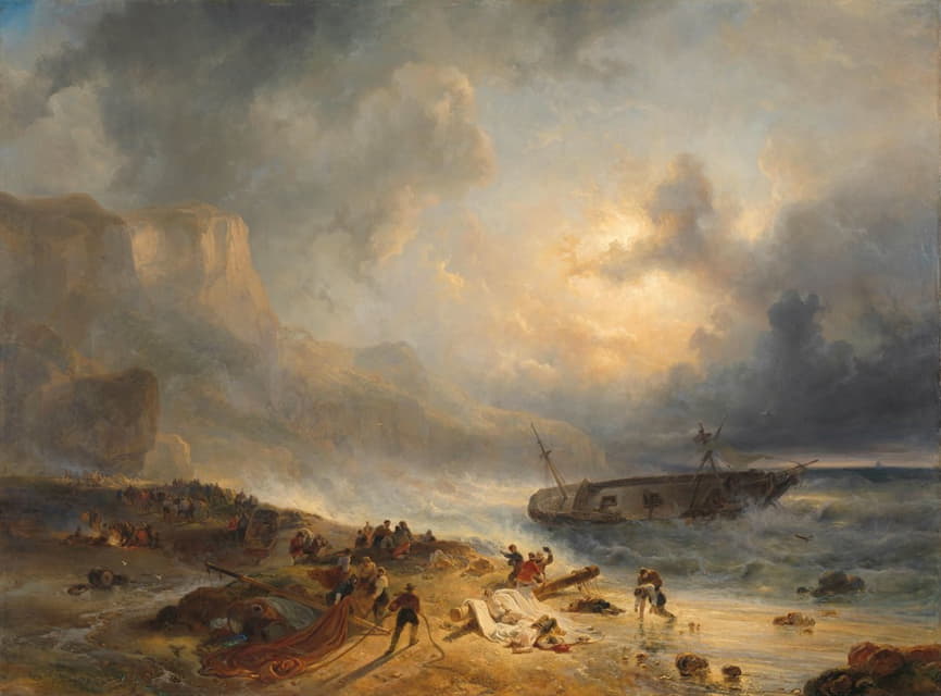 Wijnand Nuijen - Shipwreck off a Rocky Coast