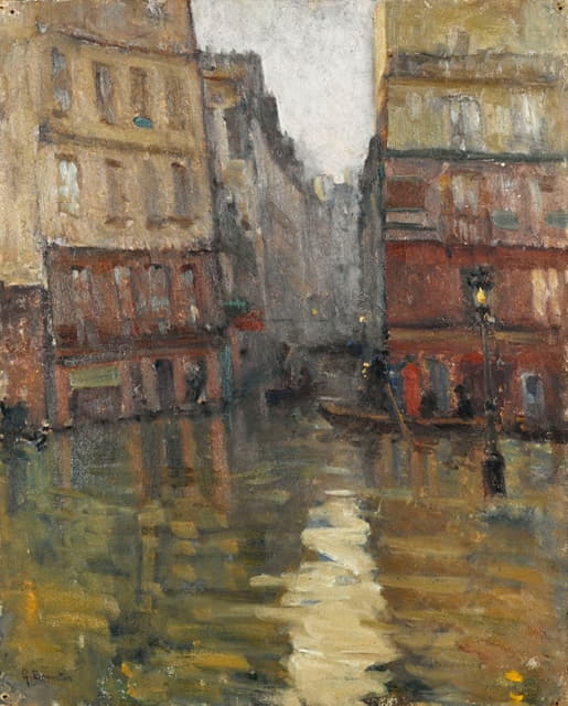 Germain Eugène Bonneton - La rue Maître-Albert (inondations de 1910)