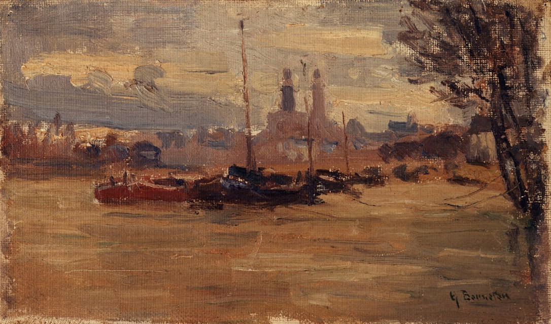 Germain Eugène Bonneton - La Seine au pont des Invalides (inondations de 1910)