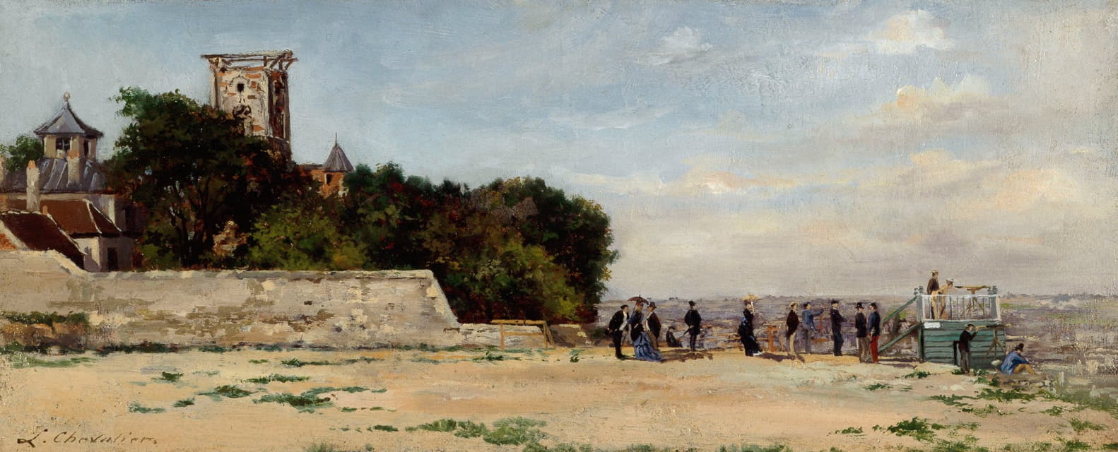 Louis Marie Chevalier - Le sommet de la butte Montmartre, avec la tour Solférino