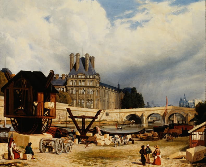 Arthur Henry Roberts - Les Tuileries et le Pont Royal