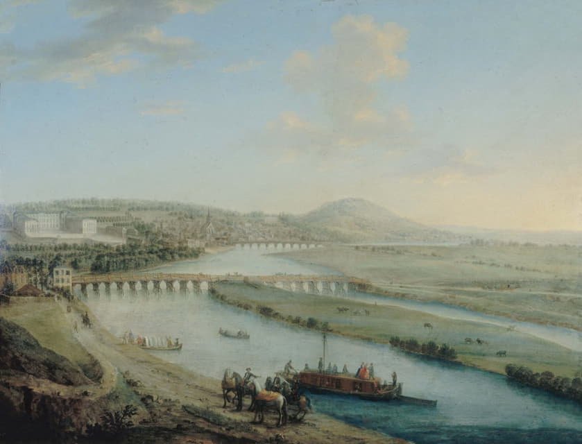 Charles-Léopold Grevenbroeck - L’Ile Seguin, le pont de Sèvres et Saint-Cloud
