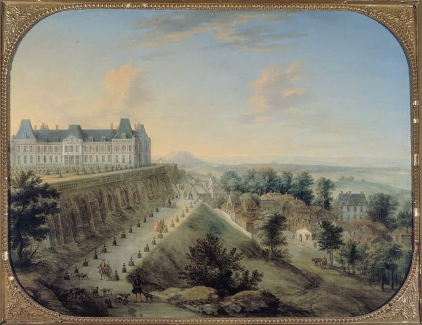 Charles-Léopold Grevenbroeck - Vue du Château-Vieux et de la terrasse de Meudon