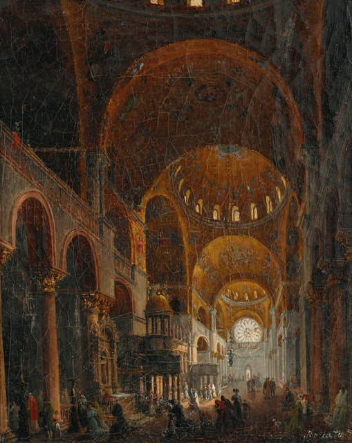 Giuseppe Borsato - Interior of the Basilica of Saint Mark