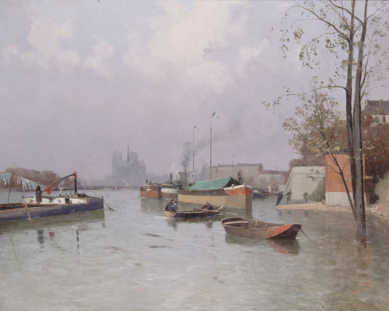 1896年11月，圣马丁运河附近的塞纳河洪水