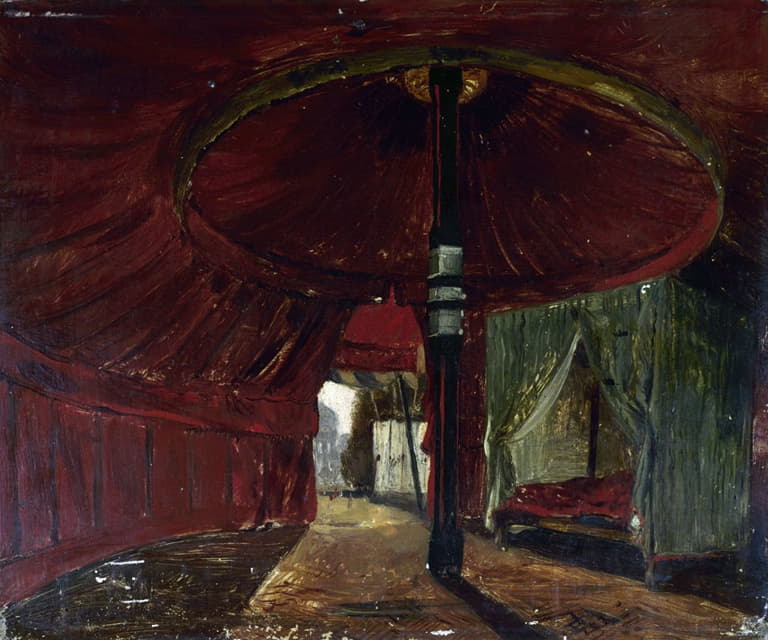 Jacques Guiaud - Vue intérieure de la tente du fils de l’empereur du Maroc (Sidi-Mohammed ben Abd-el-Rahman)